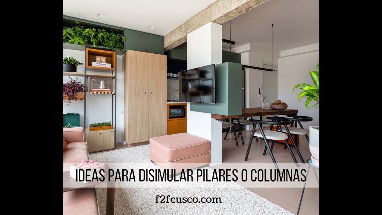 como disimular una columna en el salon