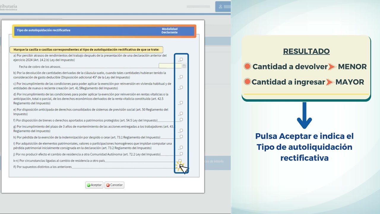 como modificar una declaracion ya presentada