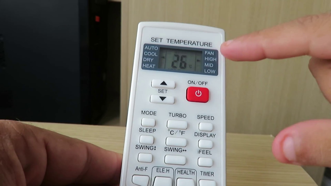 como poner el mando del aire acondicionado en calor