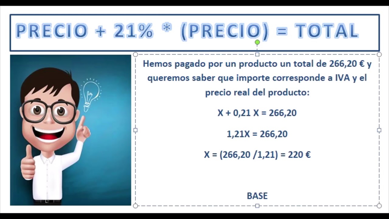 como sacar la base imponible de un total