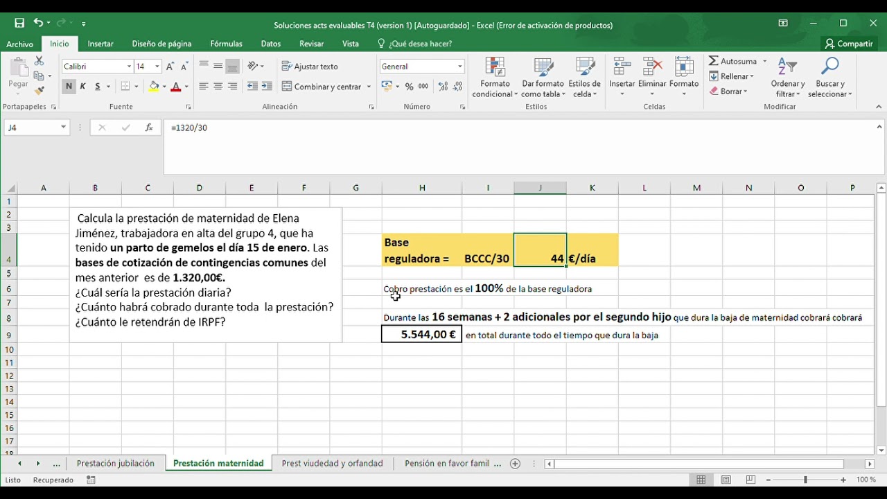 como se calcula la prestacion por paternidad