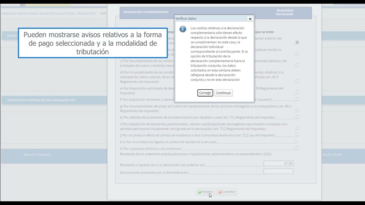 como se hace una complementaria por atrasos