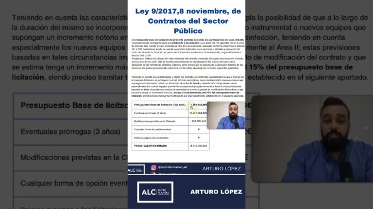 que es el valor estimado del contrato