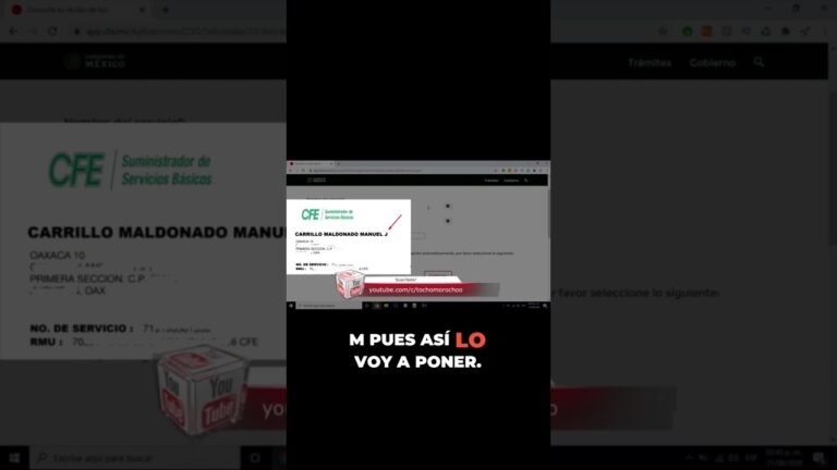 que se pone en nombre del servicio cfe
