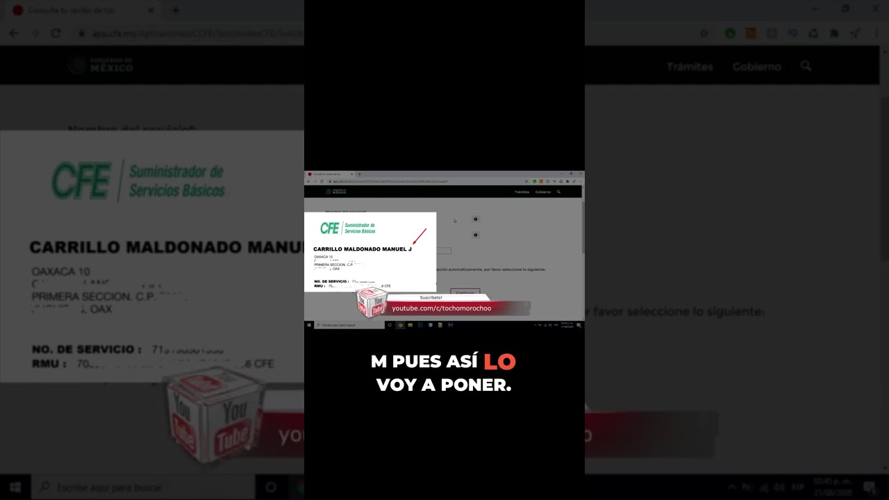 que se pone en nombre del servicio cfe